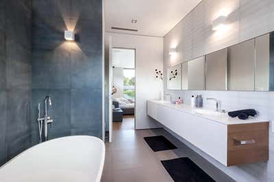  Minimalist Modern Family Home Bathroom. Floating Boxes by Maydan Architects.