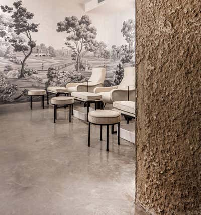  Minimalist Lobby and Reception. FOURSPA RIYADH  by Nebras Aljoaib Design.