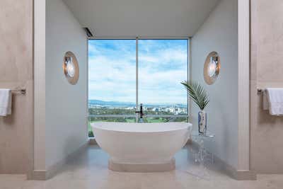  Modern Eclectic Apartment Bathroom. Los Angeles Penthouse by White Webb LLC.