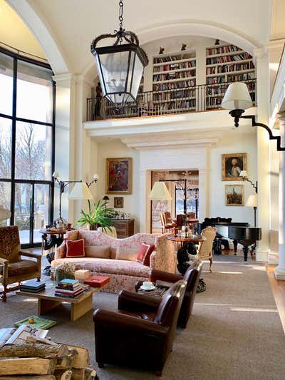 Mediterranean Traditional Country House Living Room. Hudson Valley Estate by White Webb LLC.