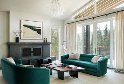 Contemporary Living Room. Yellowstone Club Retreat by Niche Interiors.
