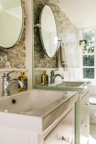  English Country Country Family Home Bathroom. Westchester Colonial by Duck Egg Blue LLC.