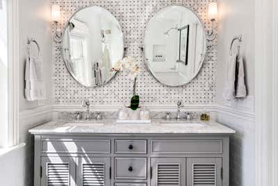  Transitional Family Home Bathroom. Westchester Colonial by Duck Egg Blue LLC.
