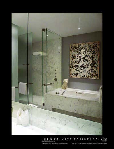  Modern Apartment Bathroom. 1 CENTRAL PARK WEST APARTMENT by Christine A.L. Restaino Architect P.C..
