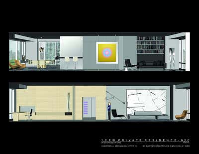 Modern Apartment Open Plan. 1 CENTRAL PARK WEST APARTMENT by Christine A.L. Restaino Architect P.C..