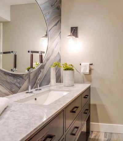  Transitional Vacation Home Bathroom. Woodland Hills Estate by Yvonne Randolph LLC.