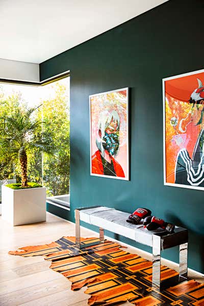  Maximalist Contemporary Bachelor Pad Entry and Hall. West Hollywood  by Peti Lau Inc.