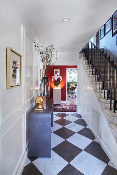  Maximalist Preppy Entry and Hall. A Hollywood Industry Executive Family Home by Peti Lau Inc.