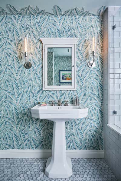  Maximalist Transitional Bohemian Bathroom. A Hollywood Industry Executive Family Home by Peti Lau Inc.