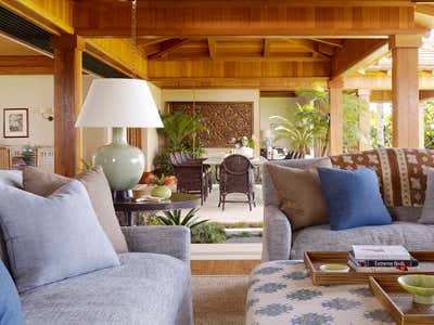  Beach Style Vacation Home Living Room. Four Seasons Hawaii Beach House by Christine Markatos Design.