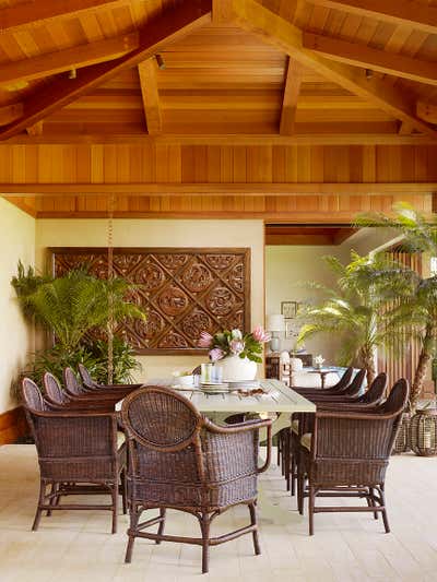  Beach Style Tropical Vacation Home Dining Room. Four Seasons Hawaii Beach House by Christine Markatos Design.