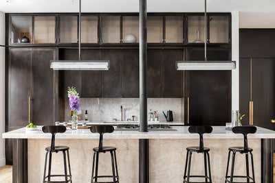  Industrial Contemporary Family Home Kitchen. A Penthouse in Soho by Ychelle Interior Design.