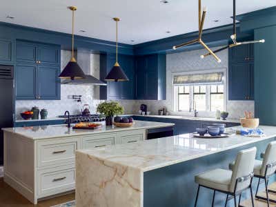  Contemporary Transitional Family Home Kitchen. Maximalist Westchester Interior Design  by Kati Curtis Design.
