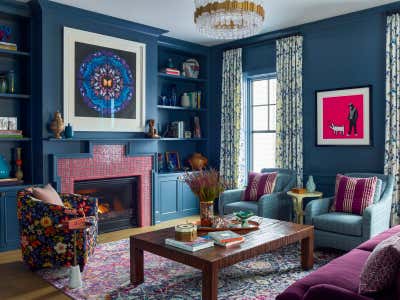  Contemporary Living Room. Maximalist Westchester Interior Design  by Kati Curtis Design.
