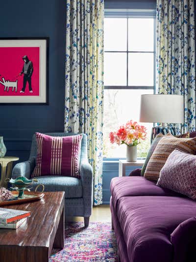  Moroccan Family Home Living Room. Maximalist Westchester Interior Design  by Kati Curtis Design.