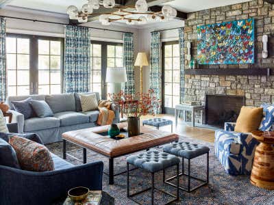  Beach Style Living Room. Maximalist Westchester Interior Design  by Kati Curtis Design.