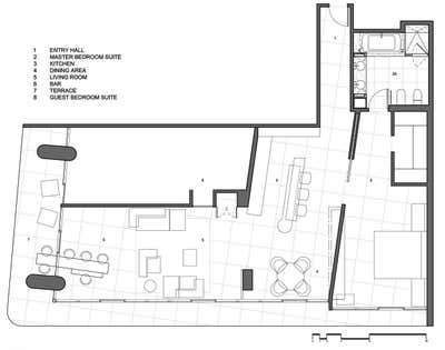 Modern Apartment Open Plan. MIAMI PENTHOUSE APARTMENT by Christine A.L. Restaino Architect P.C..