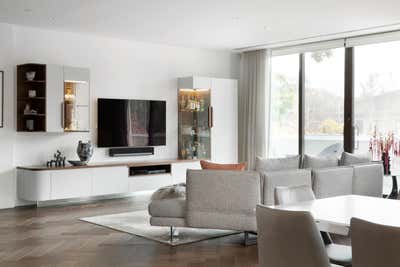  Hollywood Regency Apartment Living Room. Aubins  by Sara Levitas Design Studio.