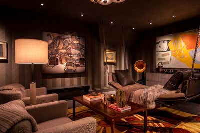 Art Deco Bar and Game Room. HiFi Lounge by Cravotta Interiors.