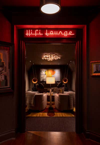  Eclectic Bar and Game Room. HiFi Lounge by Cravotta Interiors.