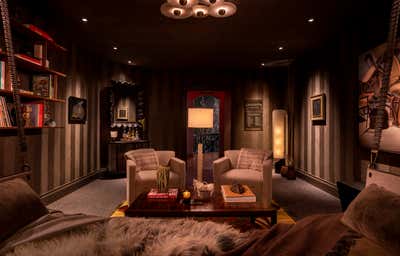  Eclectic Family Home Bar and Game Room. HiFi Lounge by Cravotta Interiors.
