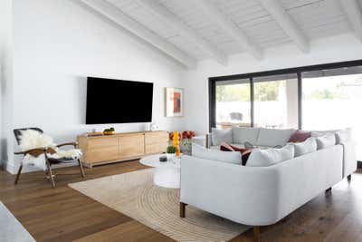  Minimalist Family Home Living Room. Colorful Scandi by Iconic Design + Build.