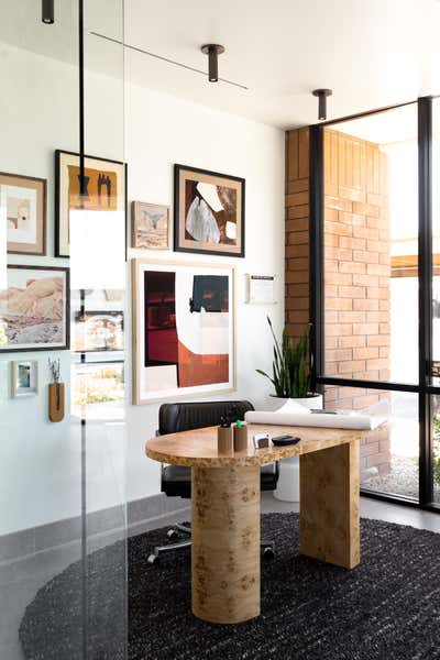 Eclectic Mid-Century Modern Office Workspace. Iconic Office by Iconic Design + Build.