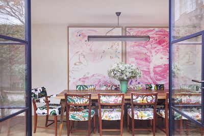 Eclectic Family Home Dining Room. Townhouse, Chelsea by Bryan O'Sullivan Studio.