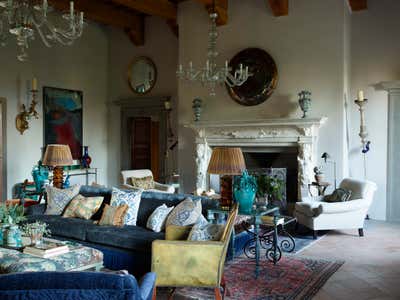  Maximalist Vacation Home Living Room. Villa Medane  by Hubert Zandberg Interiors.