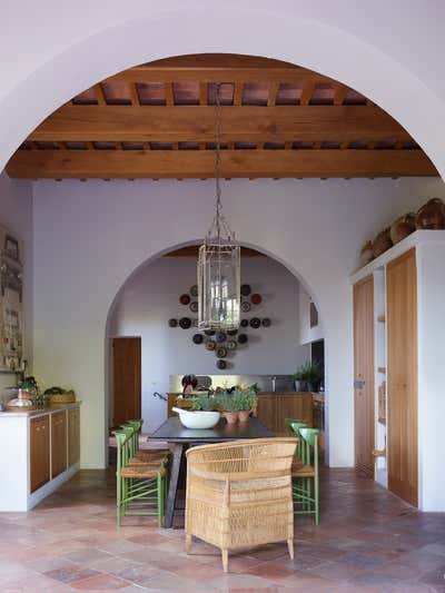  Maximalist Contemporary Vacation Home Kitchen. Villa Medane  by Hubert Zandberg Interiors.