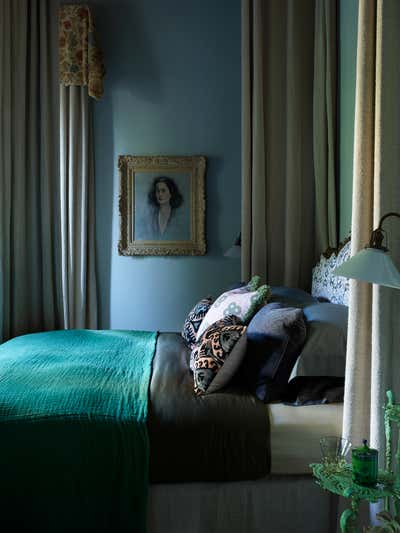  Maximalist Contemporary Vacation Home Bedroom. Villa Medane  by Hubert Zandberg Interiors.