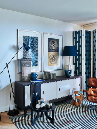  Maximalist Living Room. White City Apartment  by Hubert Zandberg Interiors.