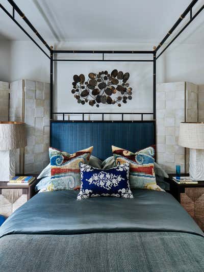  Contemporary Eclectic Maximalist Apartment Bedroom. White City Apartment  by Hubert Zandberg Interiors.