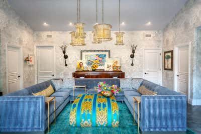  Eclectic Maximalist Vacation Home Living Room. Pasadena Poolhouse by Michelle Workman Interiors.