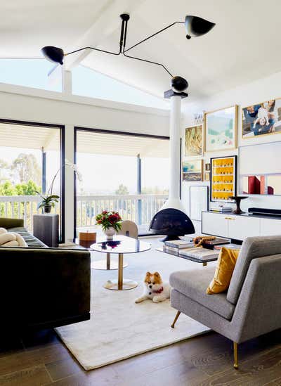  Coastal Eclectic Family Home Living Room. Mid-Century Hilltop by Studio Palomino.