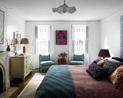  Maximalist Moroccan Apartment Bedroom. Brooklyn Townhouse  by Christina Nielsen Design.