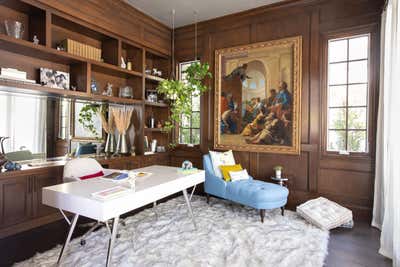 Transitional Family Home Office and Study. Jewel Box Glamour by Studio Palomino.