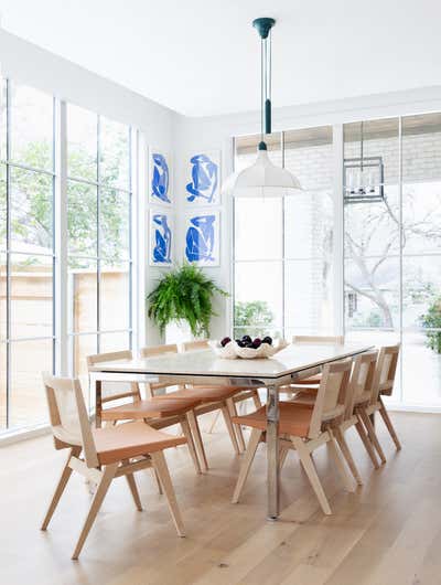  Transitional Mid-Century Modern Family Home Dining Room. Austin, Texas Home by Christina Nielsen Design.