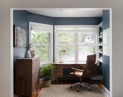  Mid-Century Modern Family Home Office and Study. Osbourne Project by Laura Hodges Studio.