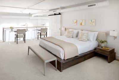  Mid-Century Modern Minimalist Apartment Bedroom. Baltimore Loft Project by Laura Hodges Studio.
