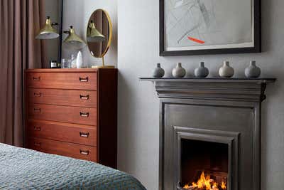  Mid-Century Modern Apartment Bedroom. West London Apartment by Violet & George.