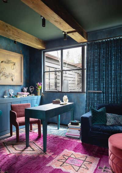  Moroccan Preppy Family Home Office and Study. Mountain House by Hammer and Spear.