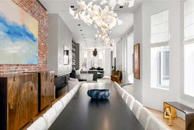  Industrial Dining Room. Townhouse in New York City by Ychelle Interior Design.