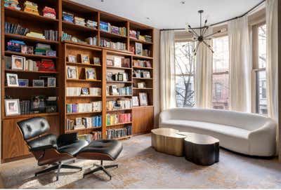  Organic Modern Family Home Office and Study. Townhouse in New York City by Ychelle Interior Design.