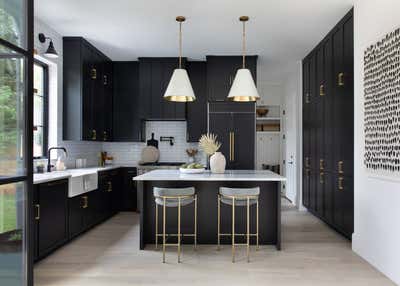  Transitional Family Home Kitchen. Modern Glam by Nuela Designs.