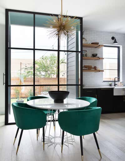  Eclectic Family Home Dining Room. Modern Glam by Nuela Designs.