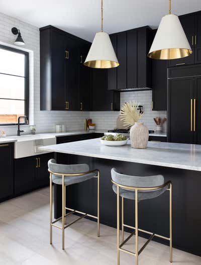  Transitional Family Home Kitchen. Modern Glam by Nuela Designs.