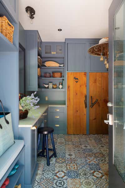  Rustic Arts and Crafts Beach House Pantry. Lake House by Paul Hardy Design Inc..