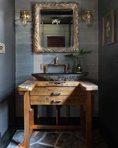  Rustic Arts and Crafts Beach House Bathroom. Lake House by Paul Hardy Design Inc..