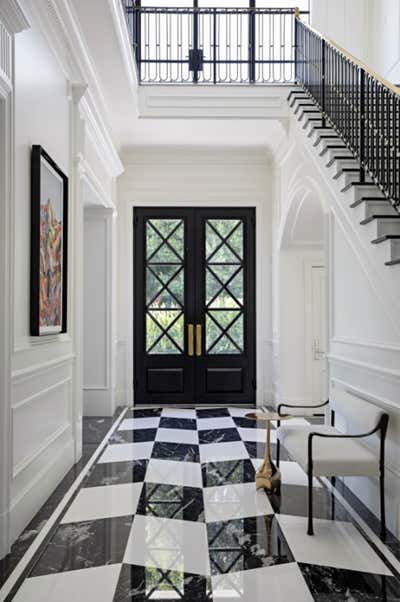  Hollywood Regency Family Home Entry and Hall. Perugia Road by KES Studio.